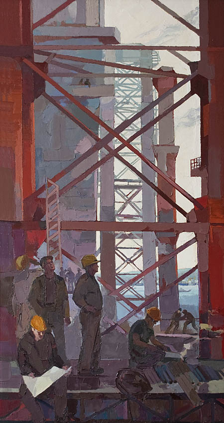 холст/масло
Размер, мм: 2100x1100
Дата создания: 2010 Карпелева Ольга. «Ритмы стройки»